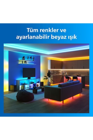 Philips Smart Lighting Rgbıcww Led Şerit 10 M Type-c - Google Home, Alexa, Homekit Ve Matter Uyumlu Çok Renkli
