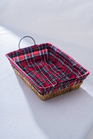 Rustika Nomia Hasır Dikdörtgen Ekmek Sepeti - 31 Cm Renkli