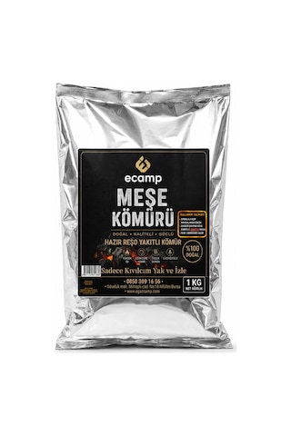 Ecamp Doğal Meşe Mangal Kömürü Hazır Reşo Yakıtlı 1 Kg X 10 Adet Toplam 10 Kg