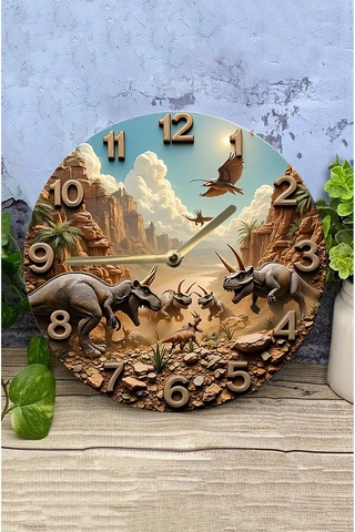 Sessiz Yuvarlak Ahşap Duvar Saati, Kuvars Hareketli 3d Görünümlü 2d Saat Sdw107 Renkli