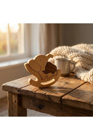 Simdale Wood İsimli Sallanan Anne Ve Yavru Fil - Ahşap Puzzle Oyuncak