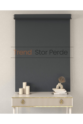 Gri Stor Etek Dilimsiz Zebra Stor Güneşlik Perde Gri