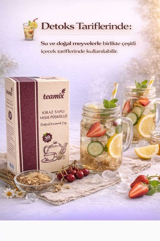 Kiraz Saplı Mısır Püsküllü Bitkisel Karışımlı Çay 60 G 30 Süzen Poşet