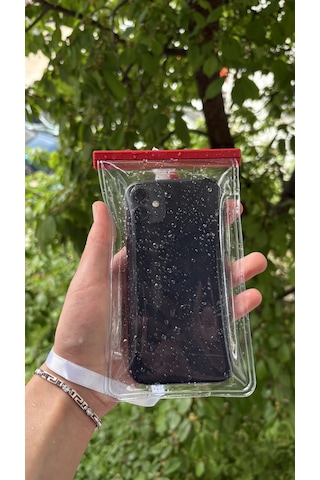 Yüksek Kaliteli Tüm Telefonlara Uyumlu Yağmur Su Geçirmez Waterproof Deniz Havuz Altı Telefon Kılıfı Kırmızı