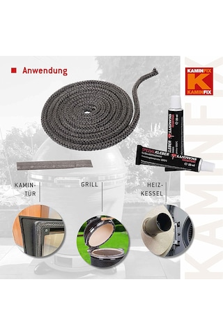 Ithal Yanmaz Soba Şömine Fitili 6 Mm X 2.5m Yapıştırıcı 17ml