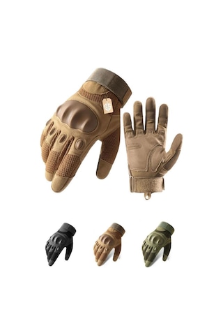 Single Sword Eklem Koruyucu Tam Parmak Motorcu Ve Bisiklet Eldiveni Xl-bej