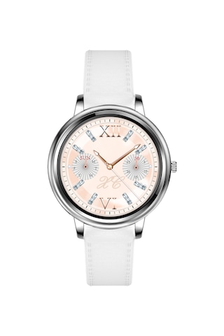 Tenfowee Ip67 Su Geçirmez Deri Kordon Akıllı Saat Beyaz