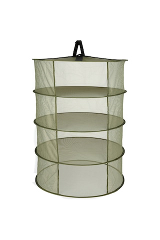 Padalink Askeri Yeşili 4 Katlı Bitki Kurutma Ağı - 60 Cm Çaplı Yüksek Dayanıklı Askı Tipi Kurutma Rafı - Ot, Çiçek, Fıstık Vb. İçin Uygun