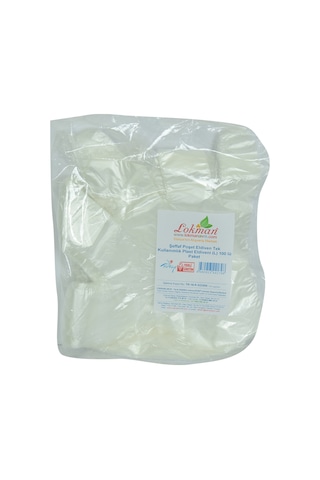Lokman Avm Şeffaf Poşet Eldiven Tek Kullanımlık Plast Eldiveni (L) 100 lü Paket