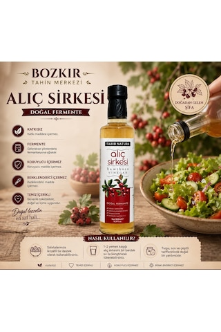 Bozkır Tahin Merkezi Doğal Fermantasyon Alıç Sirkesi 500ml Katkısız&koruyucu İçermez