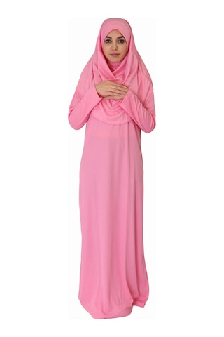 Zehranaz Namaz Elbisesi Şeker Pembe Fermuarsız Namaz Elbisesi Pembe
