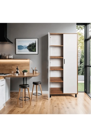 Ahşap Renk Çok Amaçlı 2 Kapılı Dolap