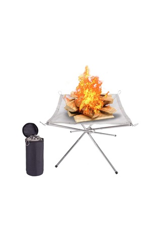 Ateş Çukuru Katlanabilir Paslanmaz Çelik-gümüş Gümüş