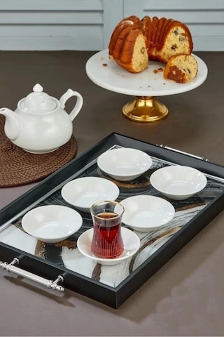 Cooker CKR4144 Porselen Çay Tabağı 6'lı Beyaz