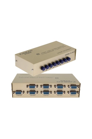 8 Port Vga Switch Paylaşım Anahtar 8 Girişi 1 Çıkışlı Vga Switch