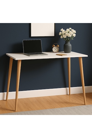 Konik Ayaklı 90x60 Çalışma Masası Beyaz