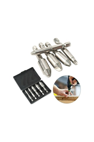 Tangshopping Gr 5 Adet Hasarlı Vida Çıkarıcı Kaldırma Seti 5 Boyutları Güçlü Kavrama Vidaları Cıvata Özü Matkap Ucu Araçları