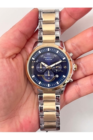Ferrucci Fc93975 Silver-gold Renk Fonksiyonlu Takvimli Çelik Kordon Ve Kasa Erkek Kol Saati