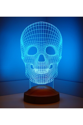 3d Led Lamba 3 Boyutlu Kuru Kafa Özel Gecelambası