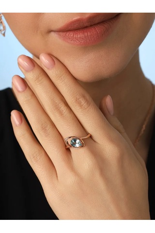 Serebranyj Dom 925 Ayar Gümüş Doğal Topazlı Yüzük 204149980 Diğer