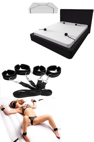 Fantazi Siyah Renk Tek ve Çift Kişilik Yatak Uyumlu Yatak Kelepçesi