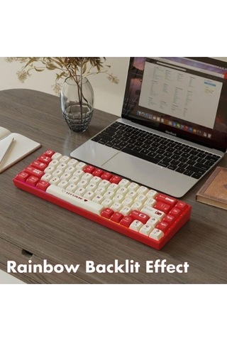 Ak680 Kablolu Red Switch Mekanik Klavye-rainbow Aydınlatma Hot-swap