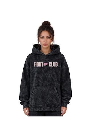Sevbano Fight Club Tyler Durden Film Baskılı Unisex Oversize Yıkamalı Hoo Siyah