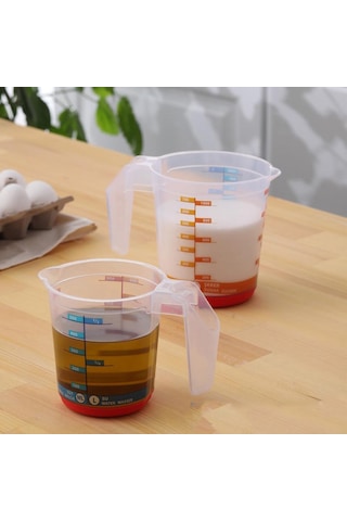 1000 Ml Saplı Plastik Dereceli Renkli Ölçü Kabı - Al4693