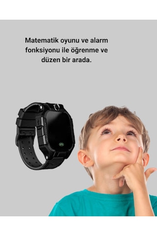 S10 - 583 - Siyah Çocuk Takip Saati Güvenli Alan Uyarısı Ve - Spt-gld - Sesli Mesaj Dpas26