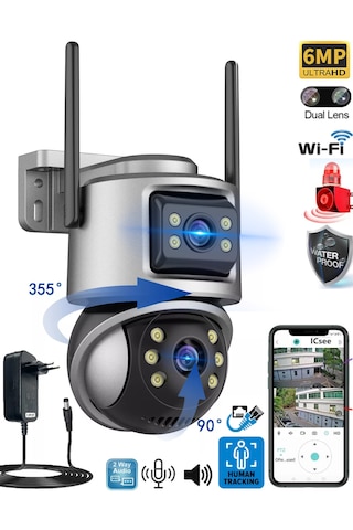 Icsee Viva223 6mp Dual Lens 360 Görüş Hareketli Akıllı Kamera
