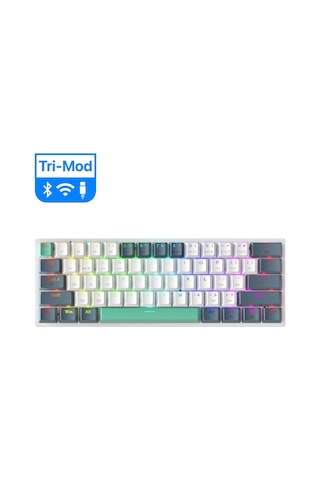 Machenike K500-B61W Tri-Mode Red Switch RGB İngilizce Oyuncu Klavye