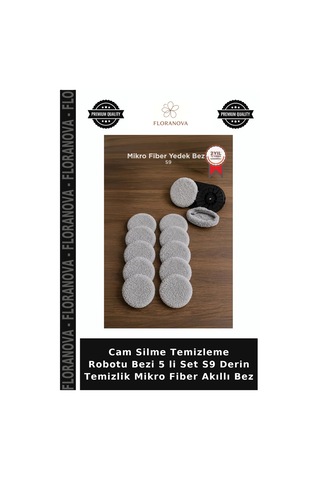 Cam Silme Temizleme Robotu Bezi 5 Li Set S9 Derin Temizlik Mikro Fiber Akıllı Bez Çok Renkli