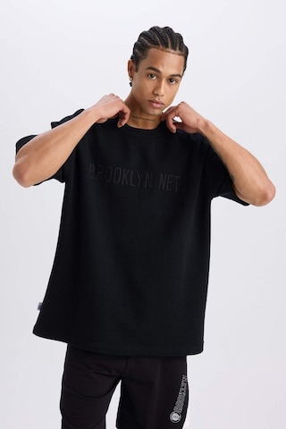 DeFactoFit NBA Brooklyn Nets Oversize Geniş Kalıp Bisiklet Yaka Kısa Kollu Waffle Tişört D8504AX25SPBK81