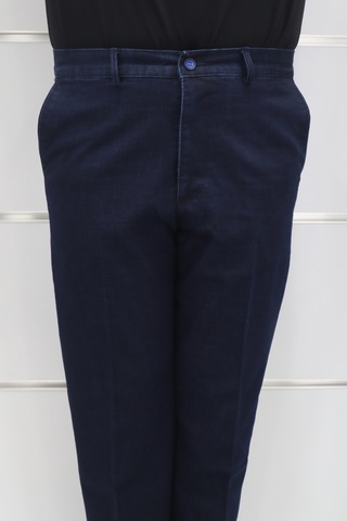 Toricelli Dmctekstil Erkek Trc-312-001 Lacivert Rahat Kalıp Yandan Cep Boru Paça Battal Kışlık Keten Pantolon