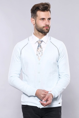 Buz Mavi Pamuk Hırka Wessi 001