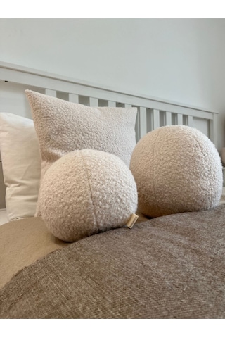 Teddy Top Dekoratif Yastık Krem Krem