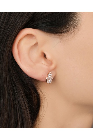 Lekka Design Kadın Kararmaz Çelik Lüks Zirkon Taşlı Fatma Ana Eli Küpe