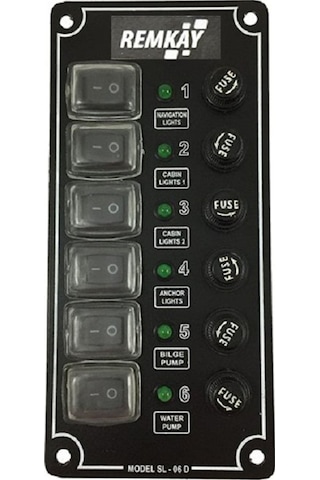 Tekne Sigorta Paneli, Karavan Sigorta Paneli, Switch Panel, 6'lı, 80x170mm