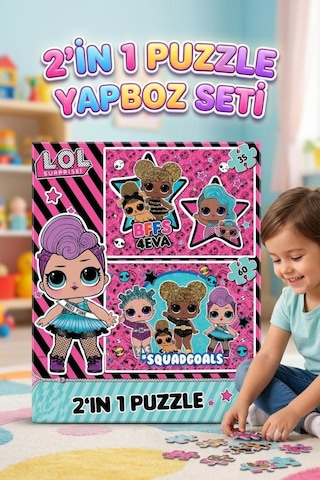 Lol Surprise 2 Si 1 Arada Yapboz 35 Ve 60 Parça Zihinsel Gelişimi Destekleyen Eğitici Çocuk Puzzle