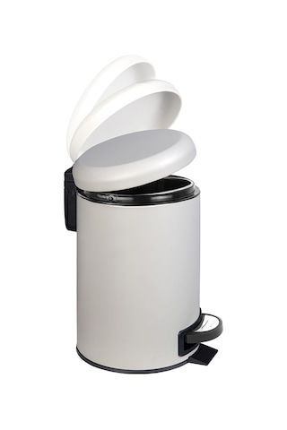 SİLİWAX Elit Ikili Banyo Seti Bej 3 lt Çöp Kovası Tuvalet Fırçası Bej