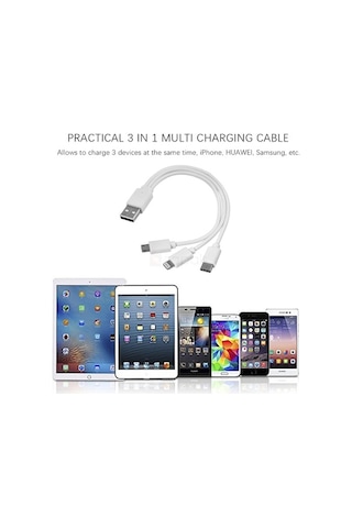3 In 1 Çoklu Usb Data Şarj Kablosu Sony LG Uyumlu 5 6 7 (533633024)
