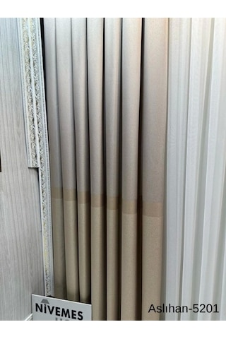 Nivemeshome Aslıhan Vizon Ft632116 V-5201 1/3 Sık Pile Fon Perde Apm Vizon