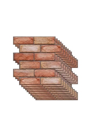 Opulentliving Kahverengi Tuğla Desen Pvc Otomatik Yapıştırıcı Duvar Kağıdı - Mutfak Dekorasyonu