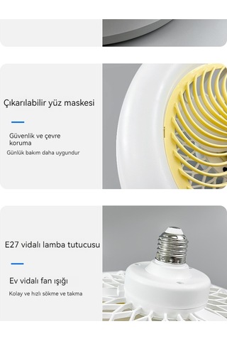 Üç Seviyeli Hava Ayarlı Led Aromaterapi Uzaktan Kumandalı Tavan F Diğer