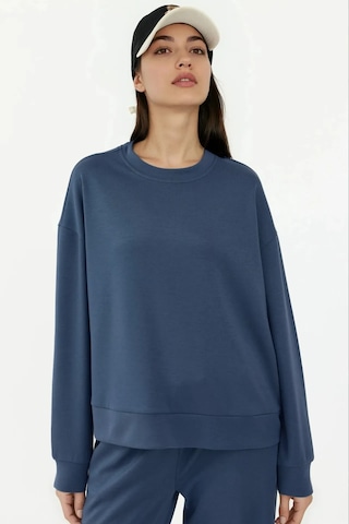Hiccup Modal Dokunuşlu Basic Sweatshirt Oxford Mavisi