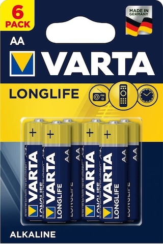 Varta Longlife Alkaline AA Kalem Pil 6'lı Varta Longlife Alkaline AA Kalem Pil 6'lı
