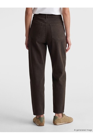 Lcwaıkıkı Classic Kahverengi Yüksek Bel Barrel Fit Kadın Jean Pantolon