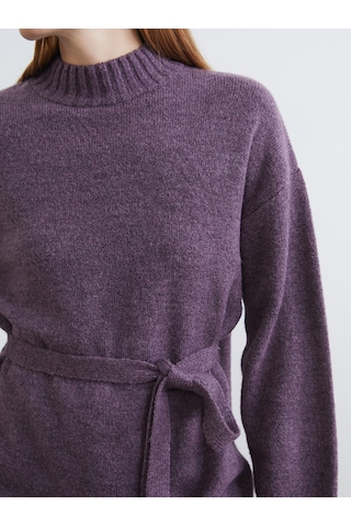 Lcw Modest Mor Yarım Balıkçı Yaka Oversize Kadın Triko Tunik Xl-2xl