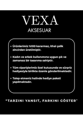 Kararmaz İthal Çelik Ataç Model Zincir Kolye & Bileklik Set Özel Kutulu, Hediyeli Ürün Gümüş