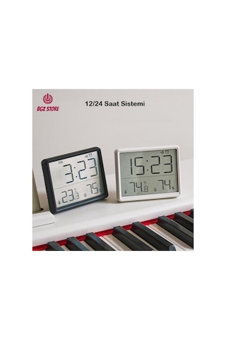 Dijital Mini Saat Lcd Ultra İnce Mıknatıslı Buzdolabı Saati Alarmlı Nem Ve Sıcaklık Göstergeli 9x7cm Diğer